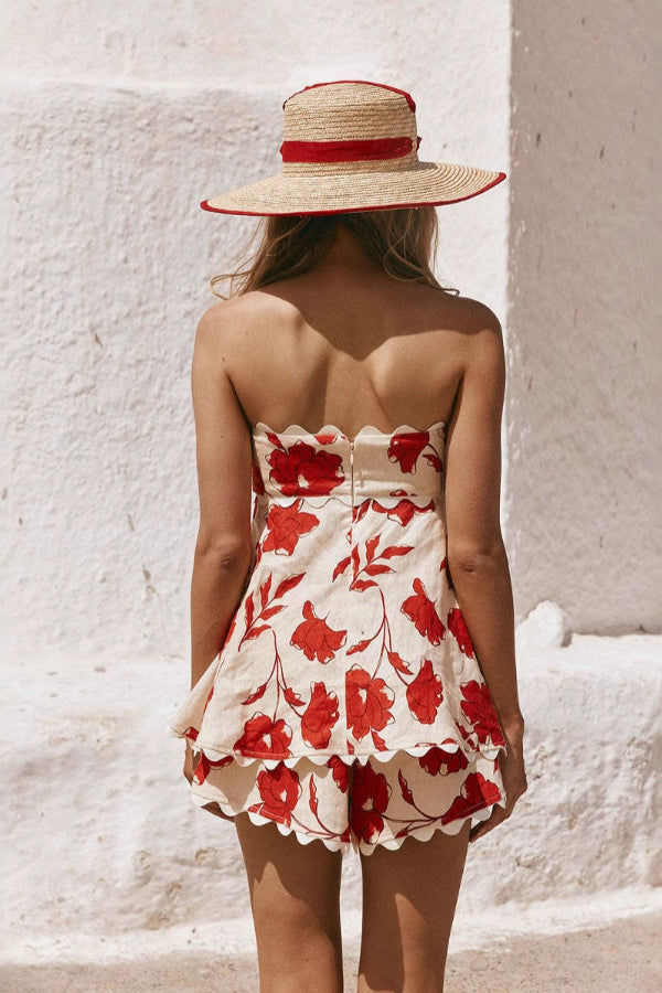 Fashionable and versatile lace linen fashion Mini Dress - Fashionpara