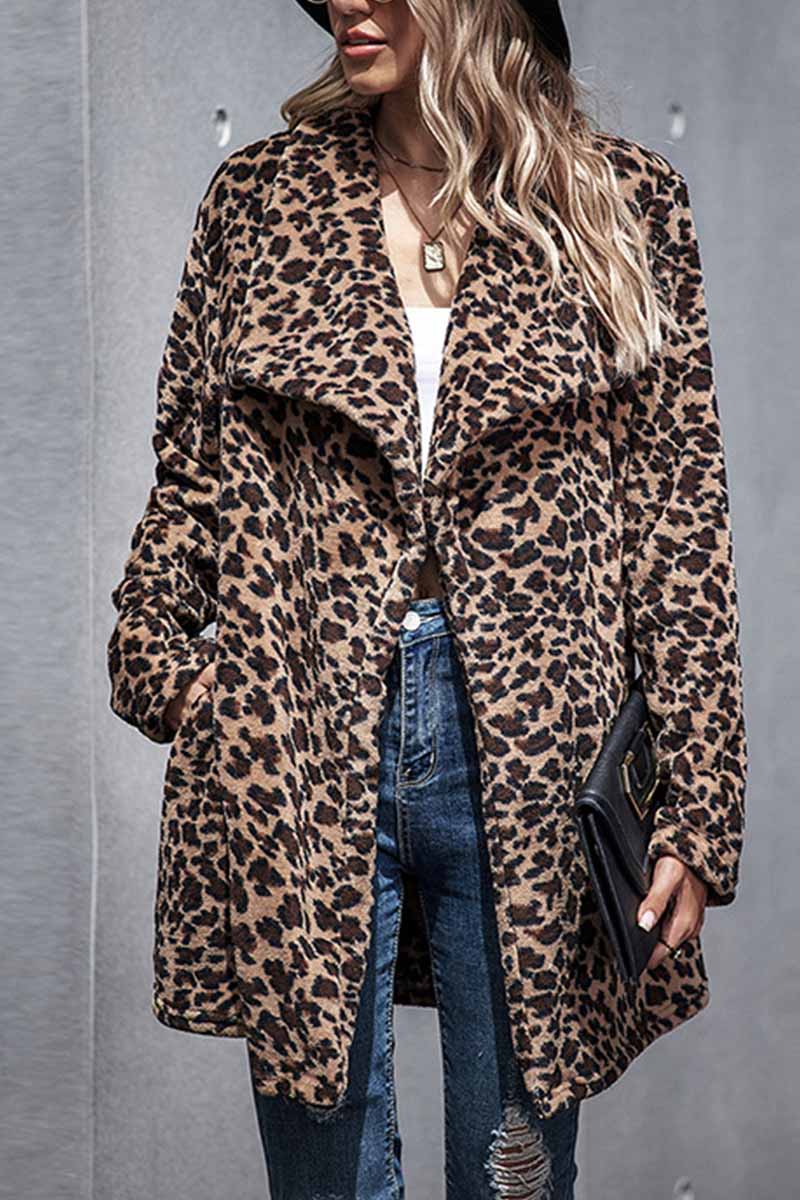 Florcoo Sexy Leopard Long Coat