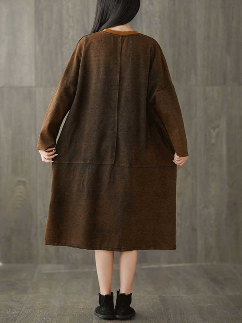 Give Me a Memory Round Neck Cartoon Sweater Midi Dress - Fashionpara