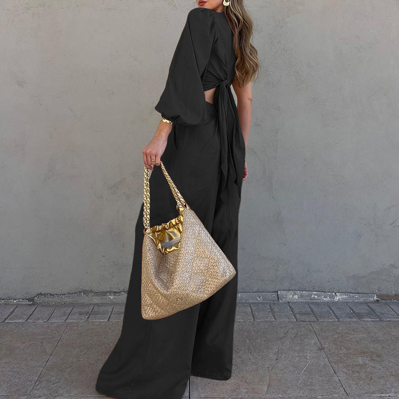 Women's Fashion Unilateral Sleeve Two -piece Suit - Fashionpara