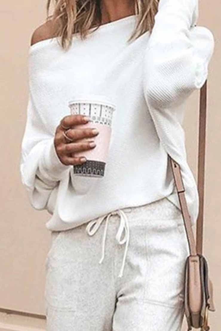 Florcoo Dew Shoulder Bat Sleeve Sweater in 3 Colors