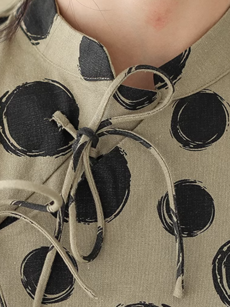Cool Loose  Polka-Dot Mid-Length A-Line Dress - Fashionpara