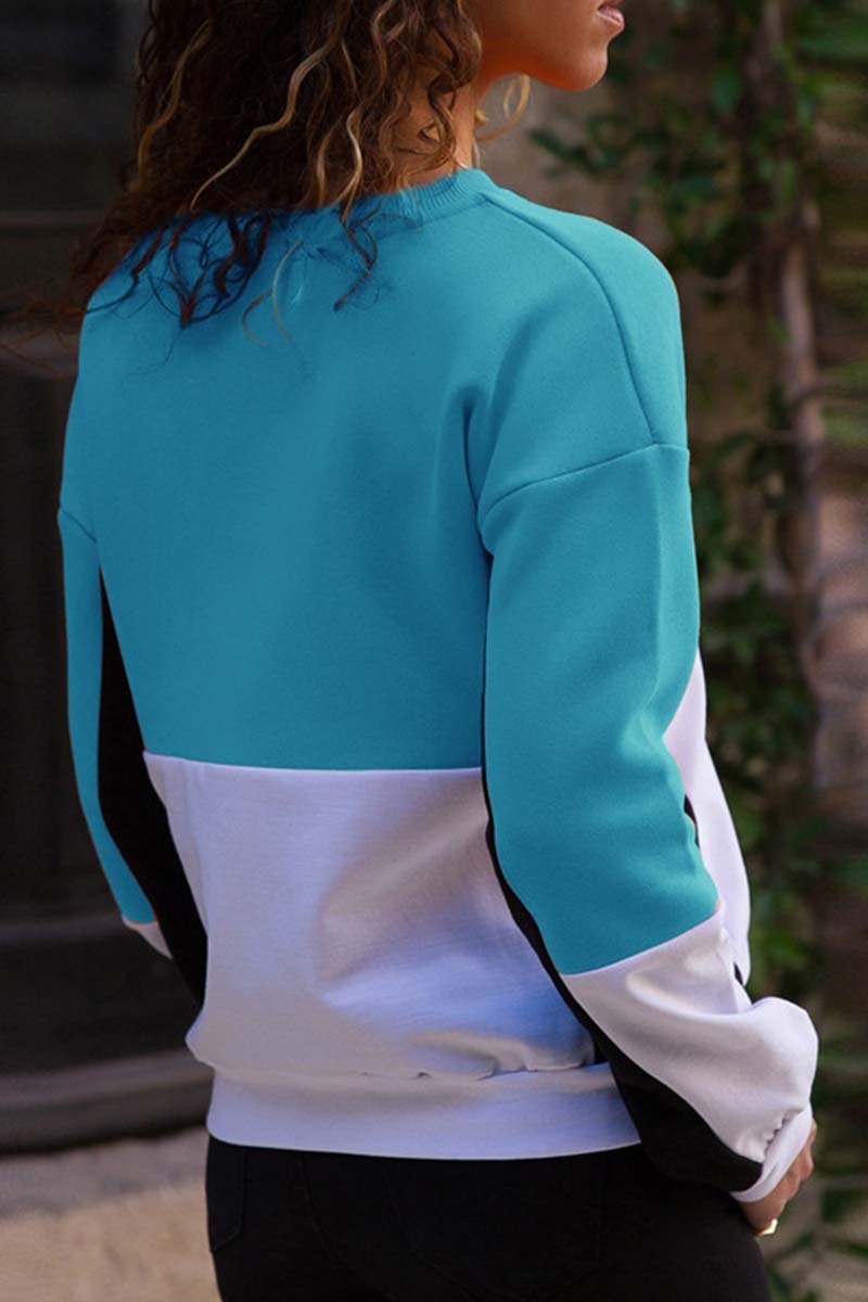 Florcoo O Neck Stitching Tops - Fashionpara