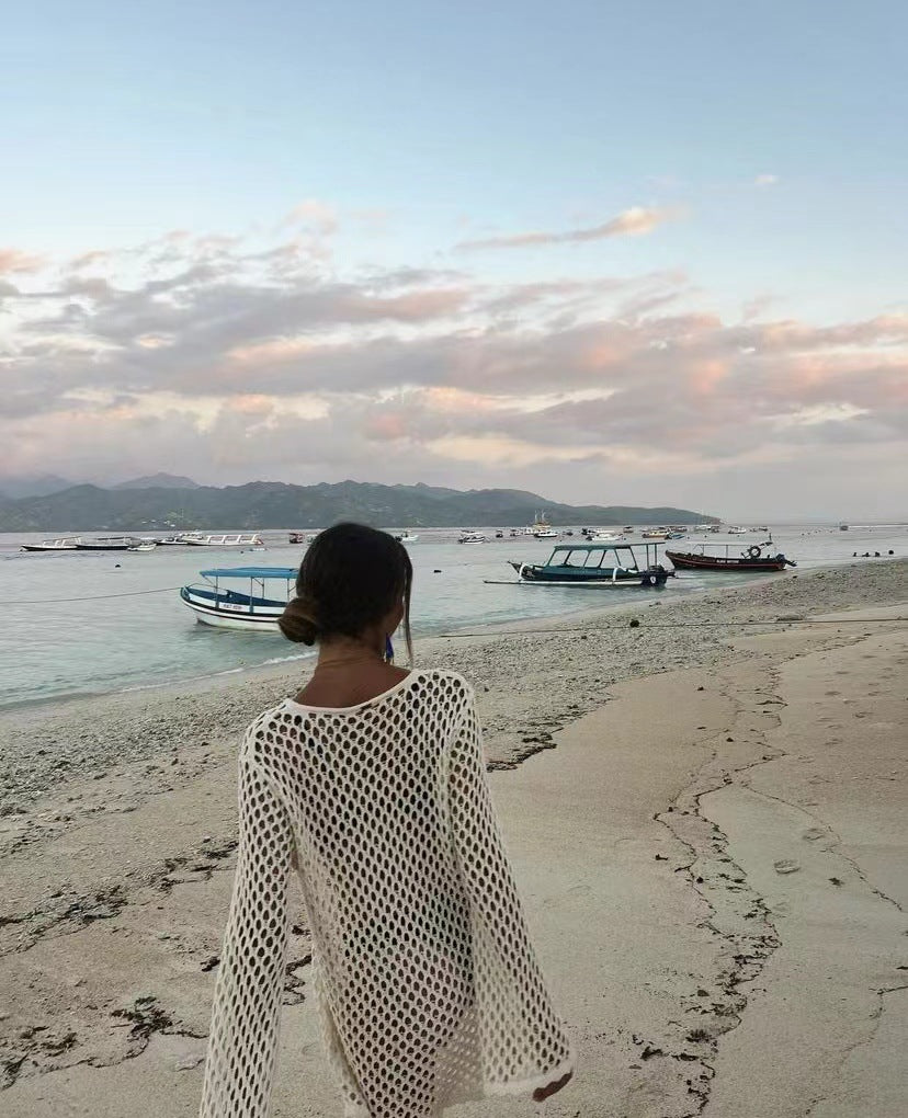 Brunei Cover Up Dress - White - Fashionpara