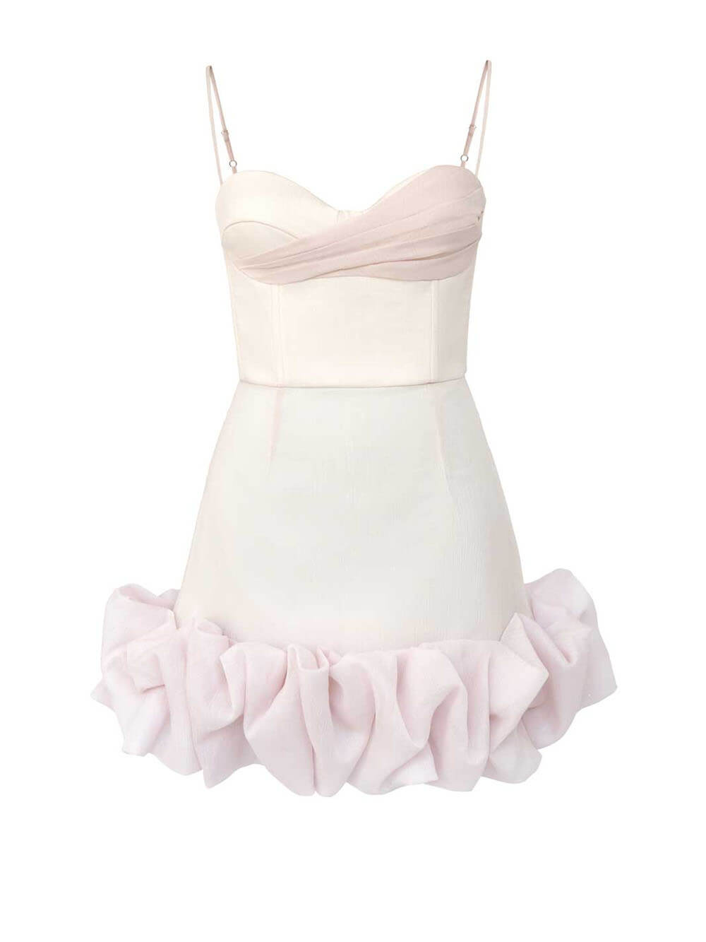 Draped Ruffle Mini Bustier Dress - Fashionpara