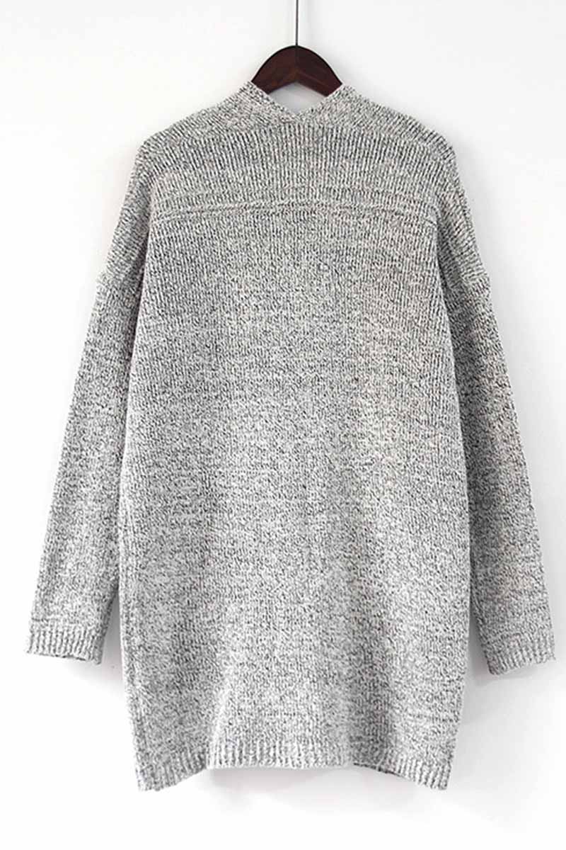 Florcoo Cozy Solid Knitted Cardigan with Spacious Pockets