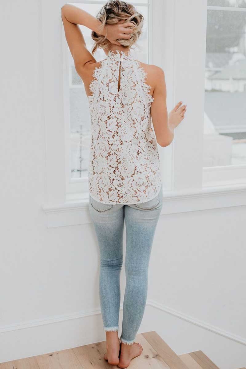 Florcoo Sexy Cutout  Lace Tops - Fashionpara
