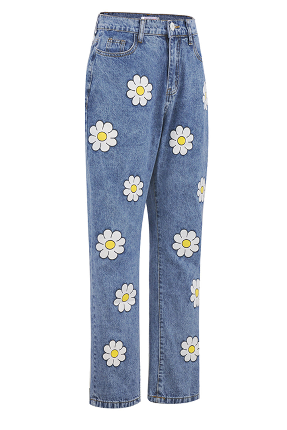 KittenAlarm - Cute Daisy Cartoon Pattern Jeans Pants