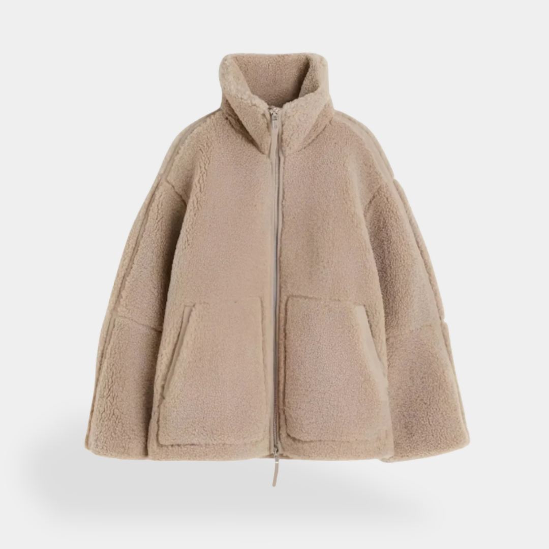 Zip Front Stand Collar Fleece Jacket 3