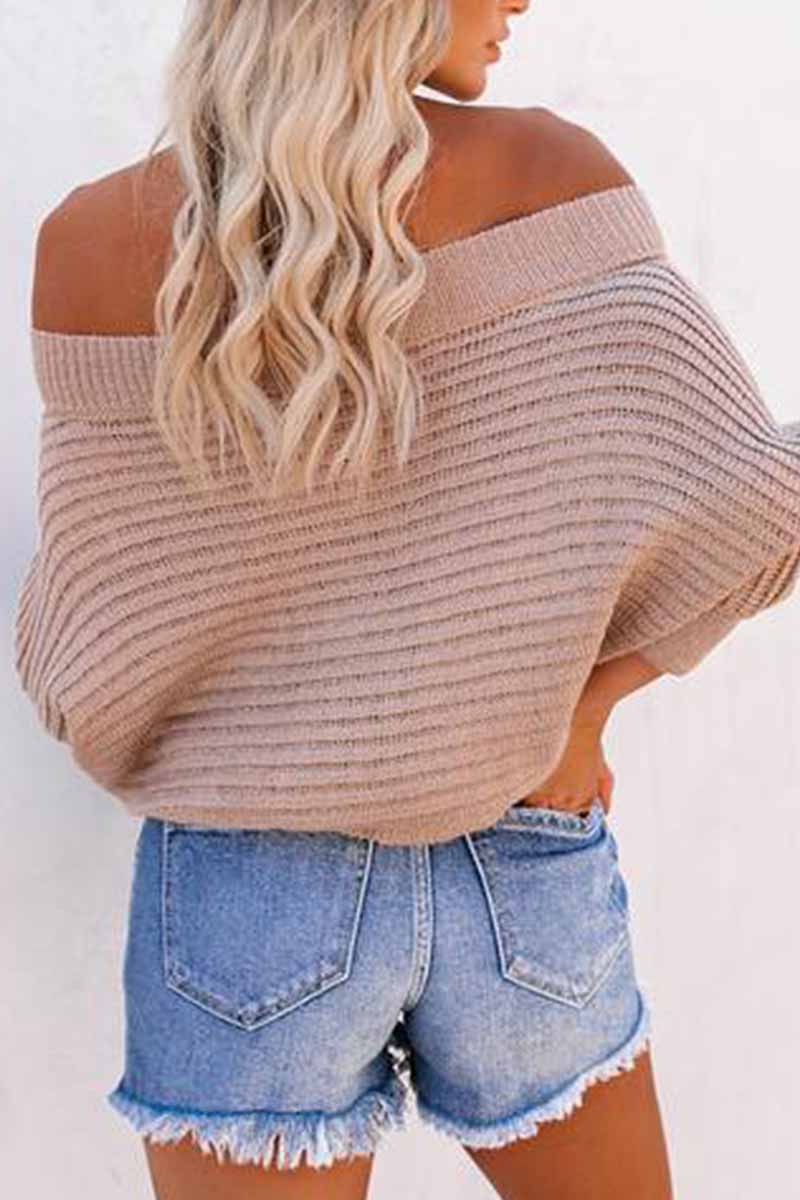 Florcoo Striped Off-Shoulder Sweater for Effortless Style