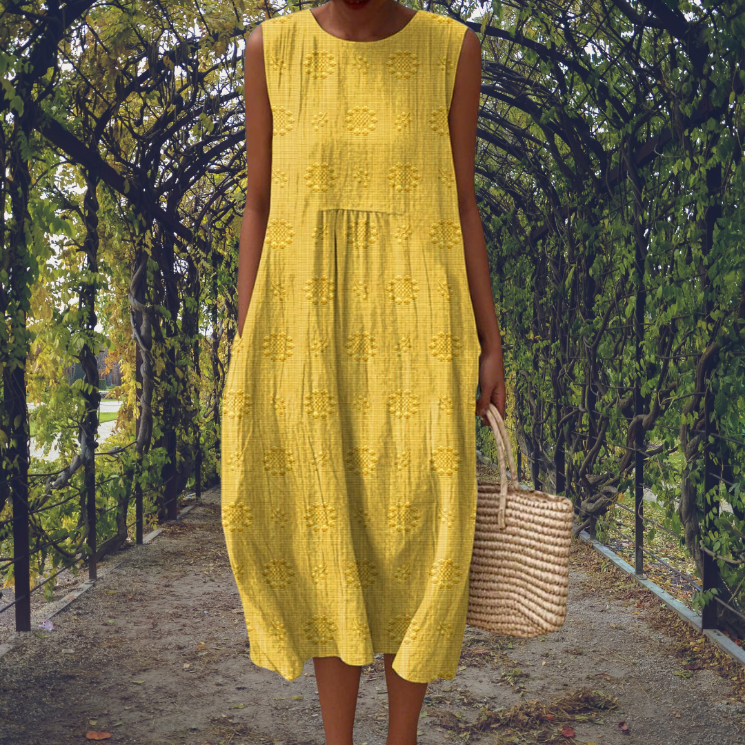 Eyelet Embroidered Sleeveless Midi Dress 4