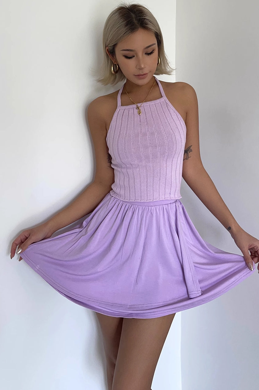 Ruffle Hem Seam Elastic Waist Sports Skirts