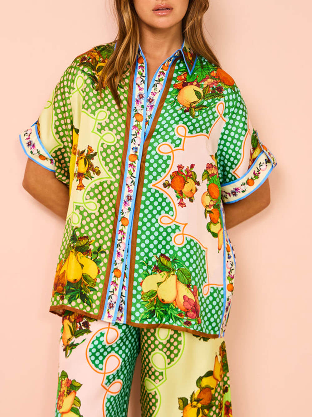 Multicolor Printed Lemon Shirt - Fashionpara