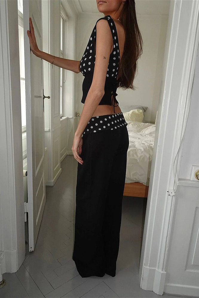 High Waist Slim Printed Casual Pants