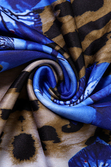 Leopard Strapless Backless Slit Maxi Dress