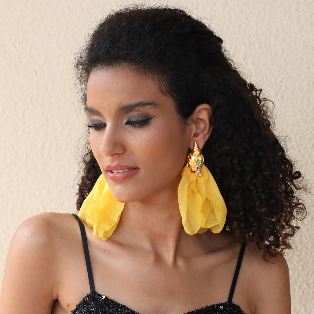 Handmade Fabric Conch Earrings