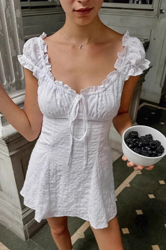 Short Sleeve Ruffled Boho Dress