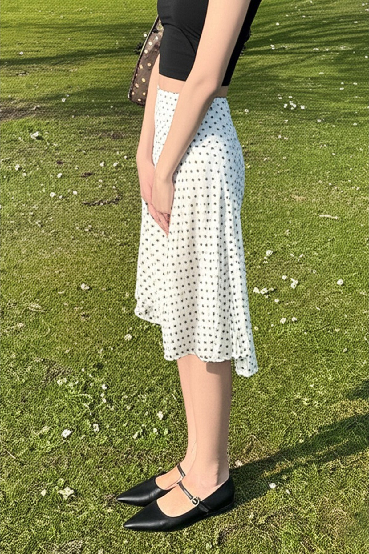 Polka Dot Mesh Layered Skirt - Fashionpara