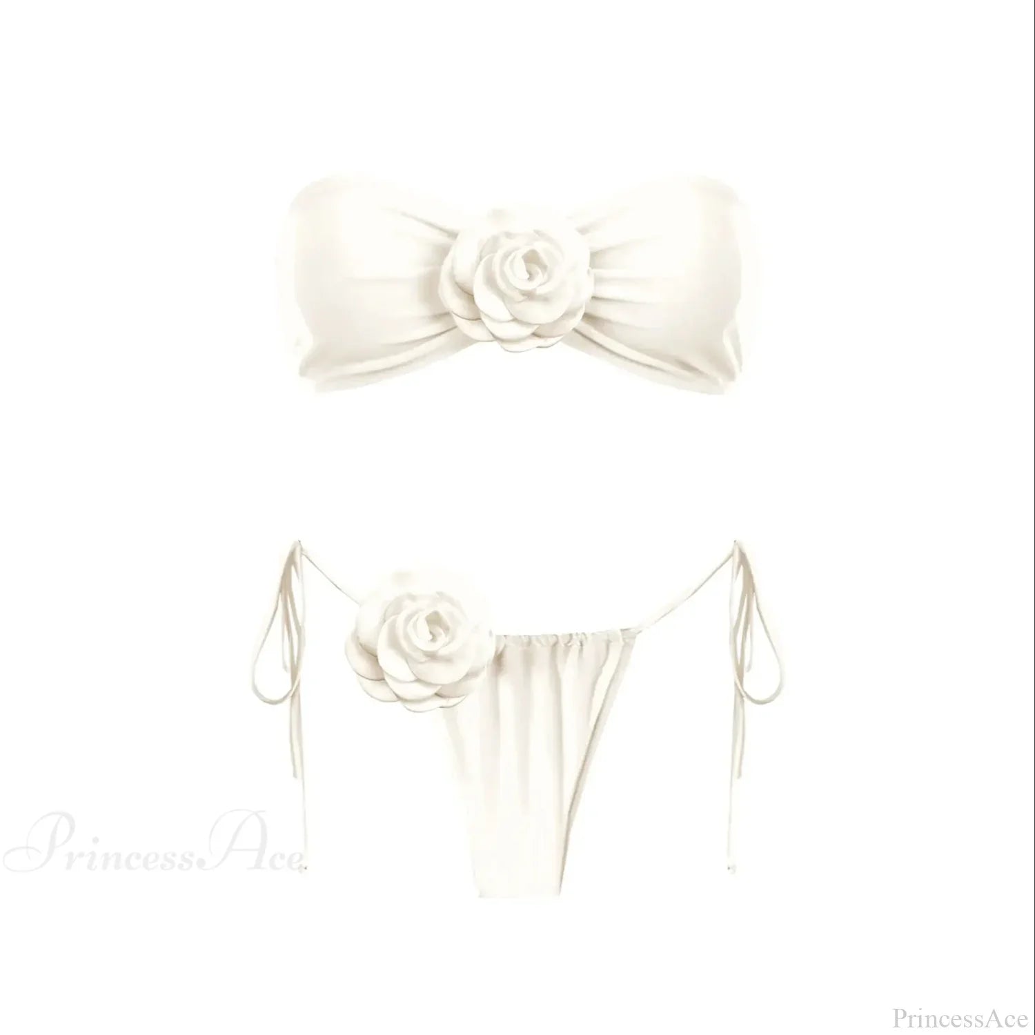 3D Flower Bandage Bikini Set white1 / S