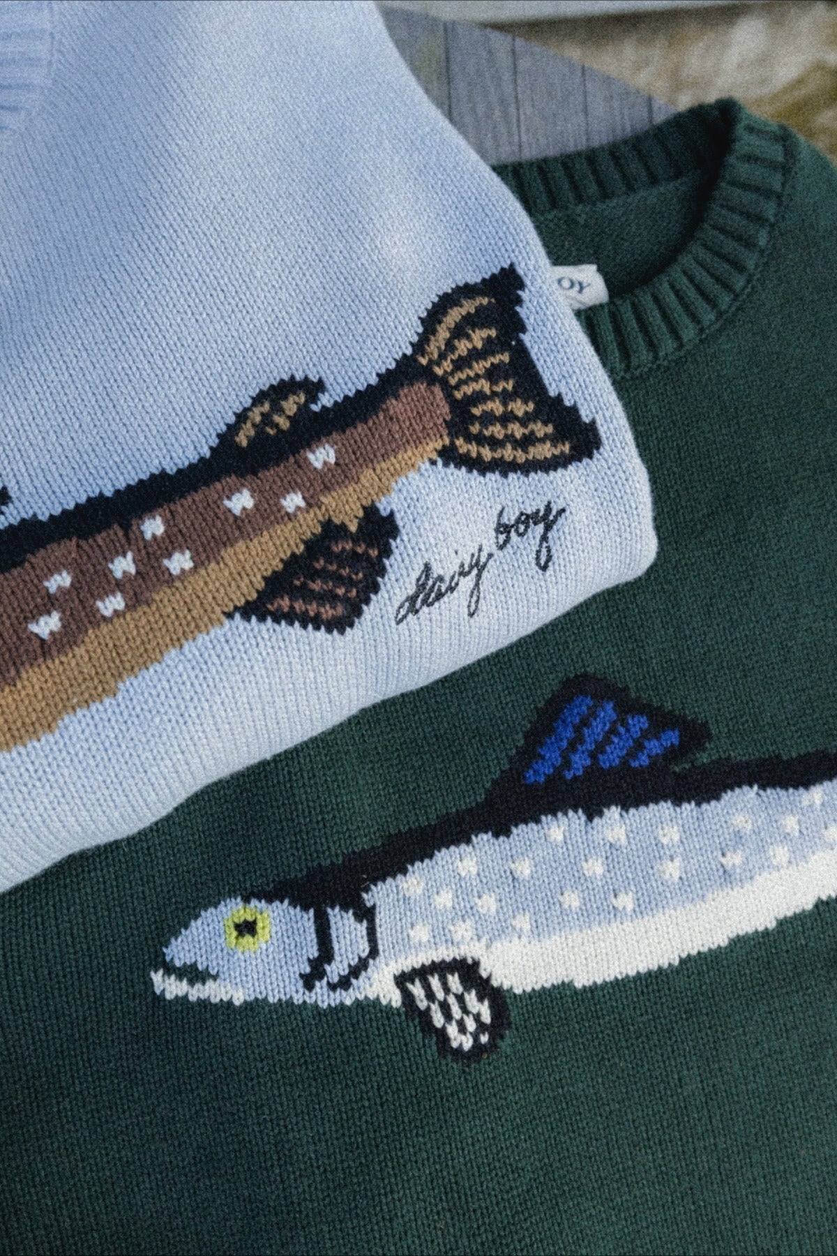 Oversized Fish Print Pullover Sweatshirt