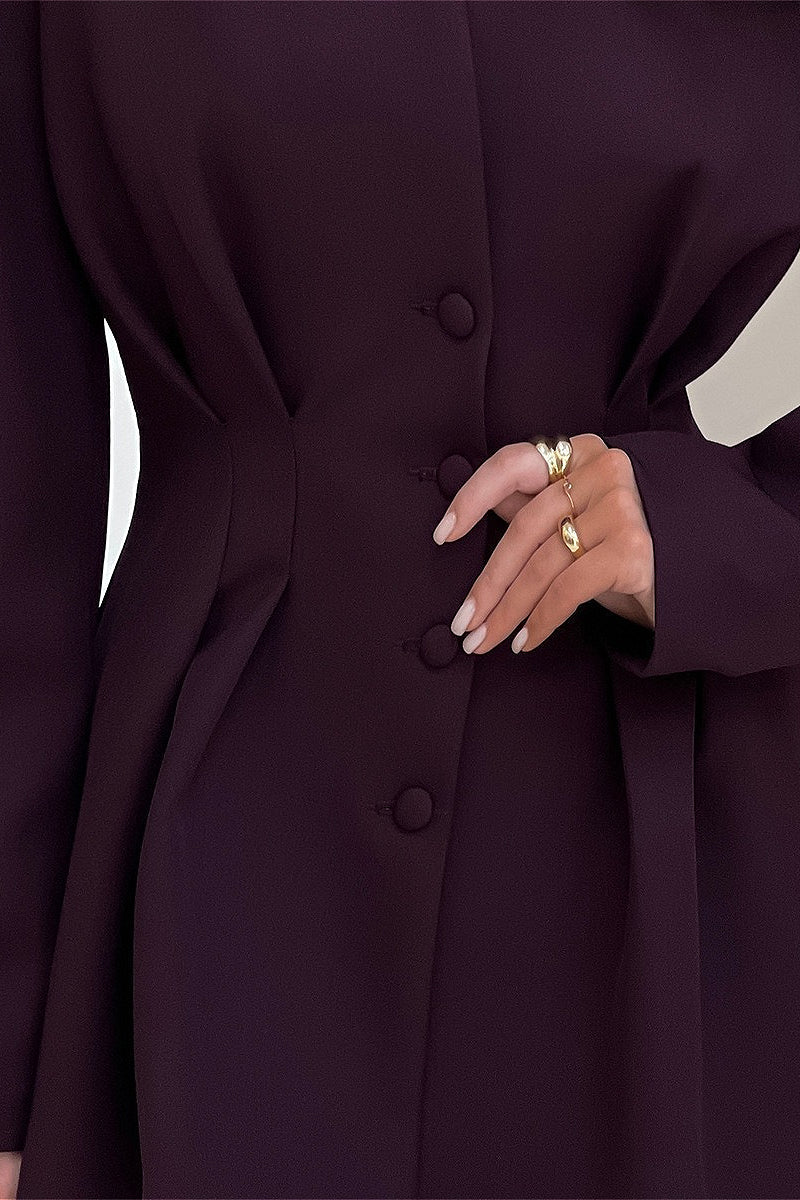 V Neck Waist Cinched Blazer