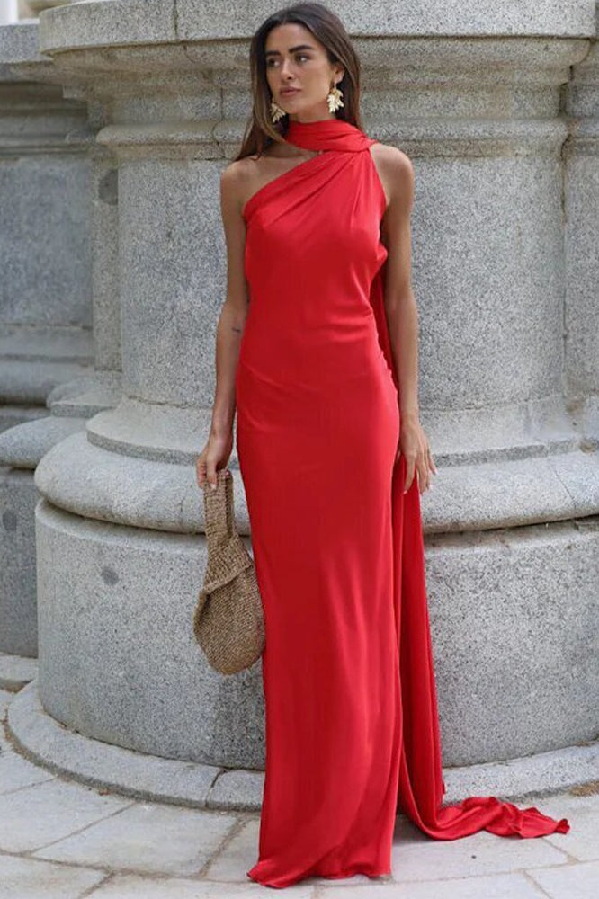 Backless Sash Tie Party Dress - Fashionpara