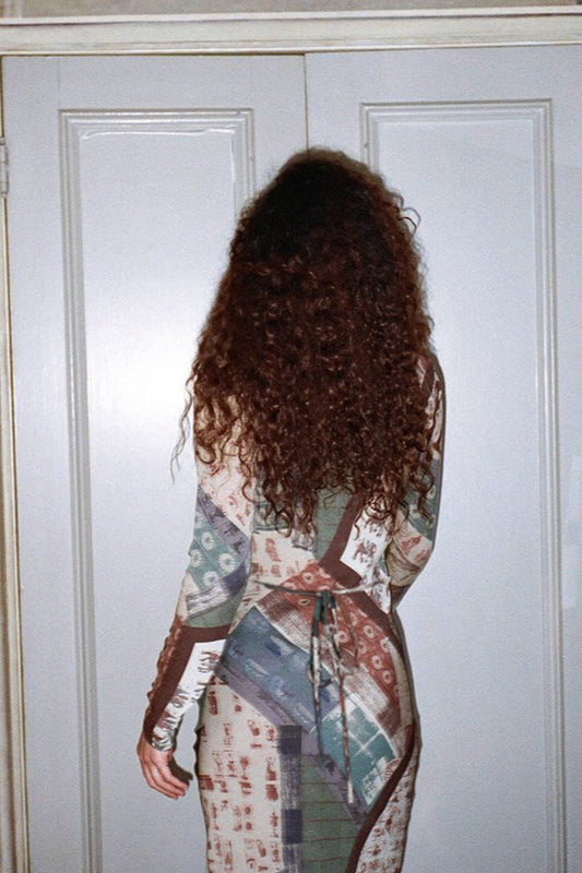 Vintage Floral Print V-Neck Bodycon Maxi Dress