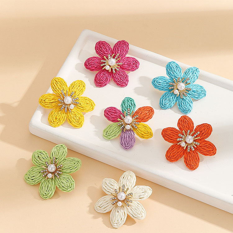 Diamond 3D Flower Earrings