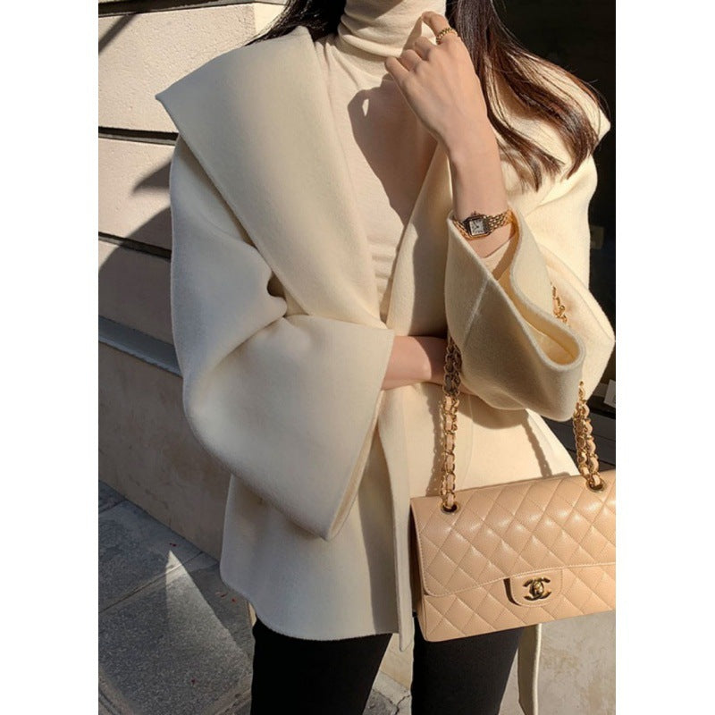 Chic Brown Woolen Hooded Overcoat - Fashionpara