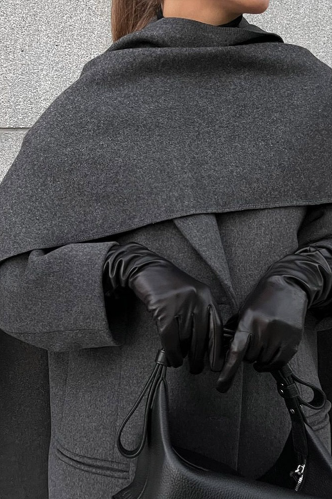 Shawl Collar Extra Long Wool Chic Overcoat - Fashionpara