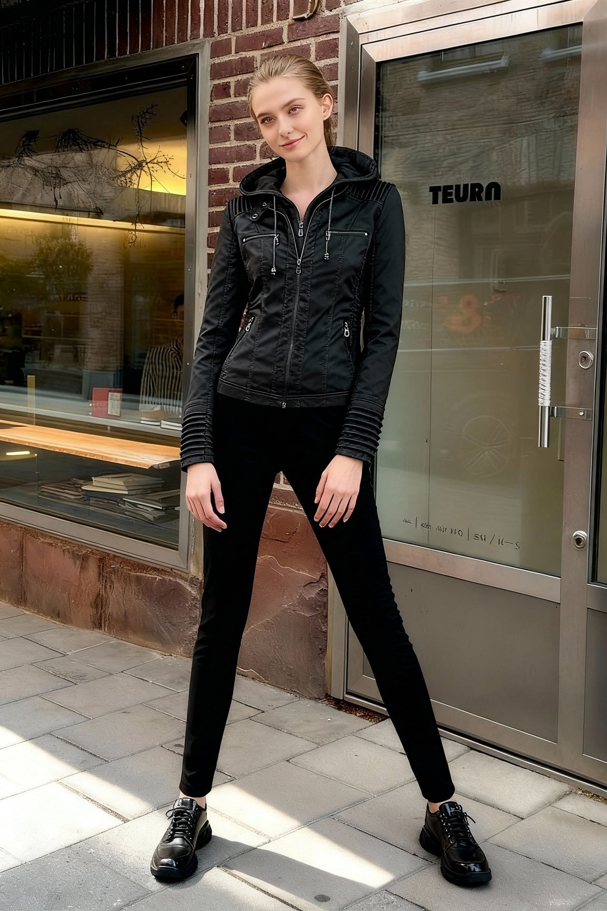 Hooded Leather Jacket