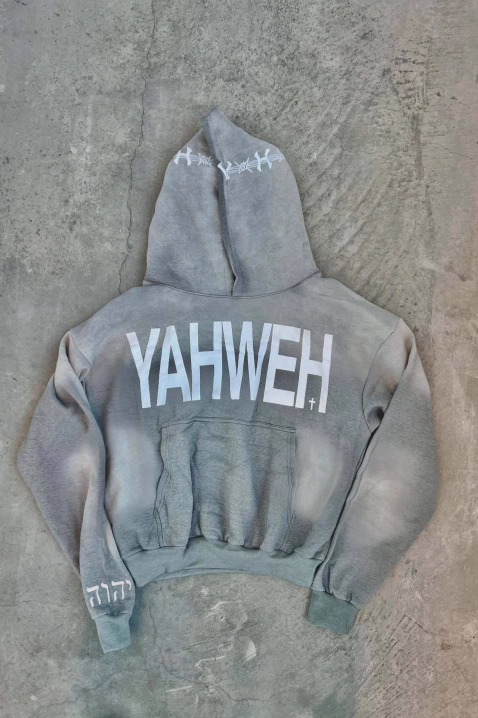 Oversized Letter Back Print Pullover Hoodie