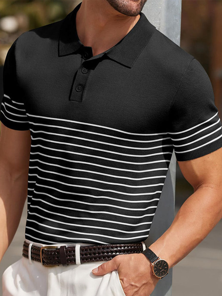 uniqshe Men's Icy Silk Business Casual Polo Sweater