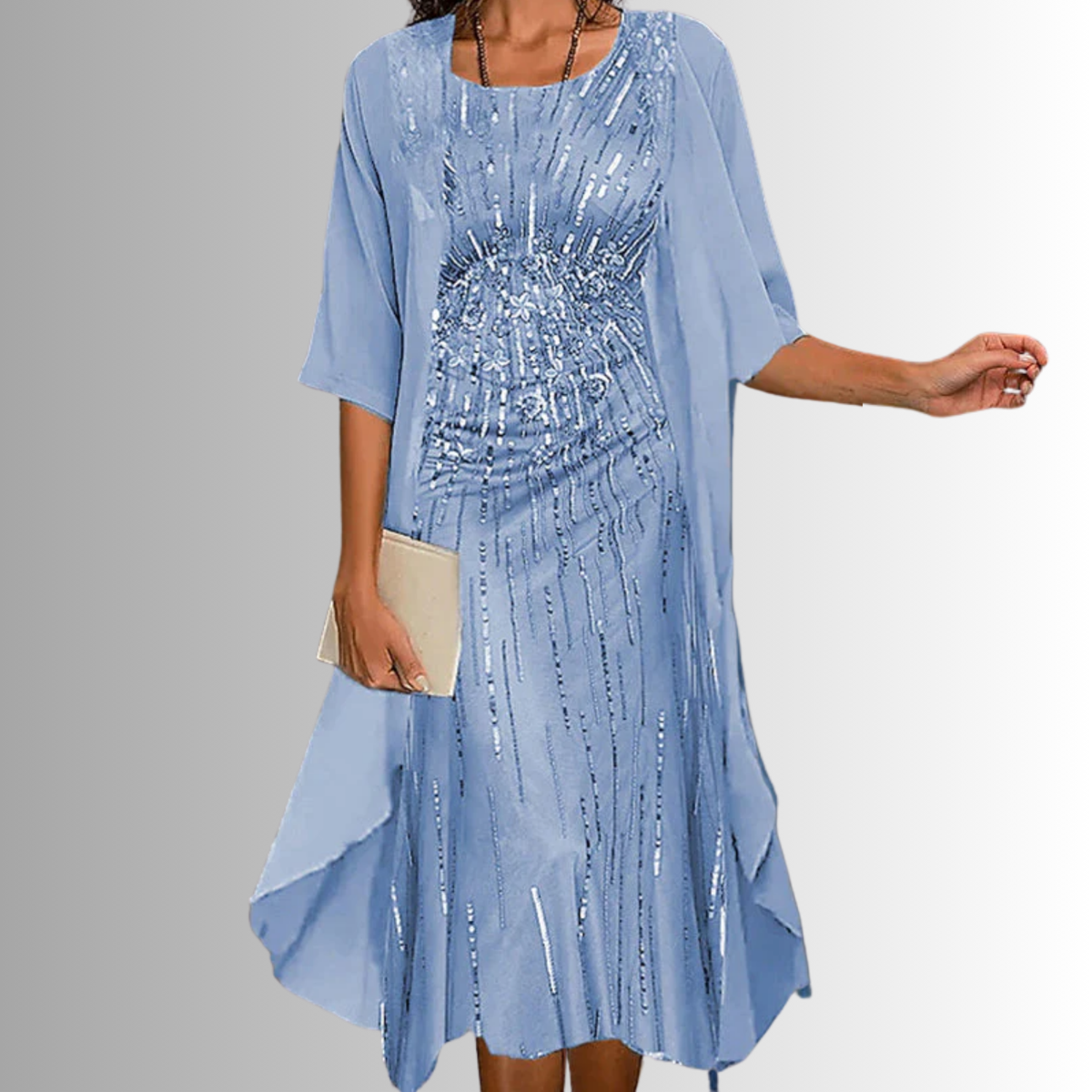Floral Print Sleeveless Midi Dress and Sheer Duster Two Piece Set 9