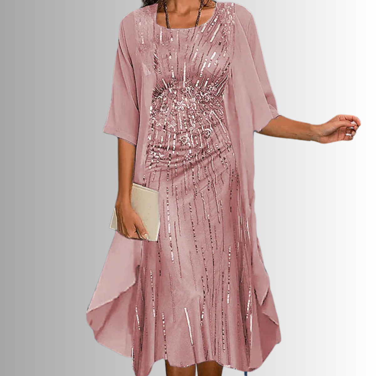 Floral Print Sleeveless Midi Dress and Sheer Duster Two Piece Set 10