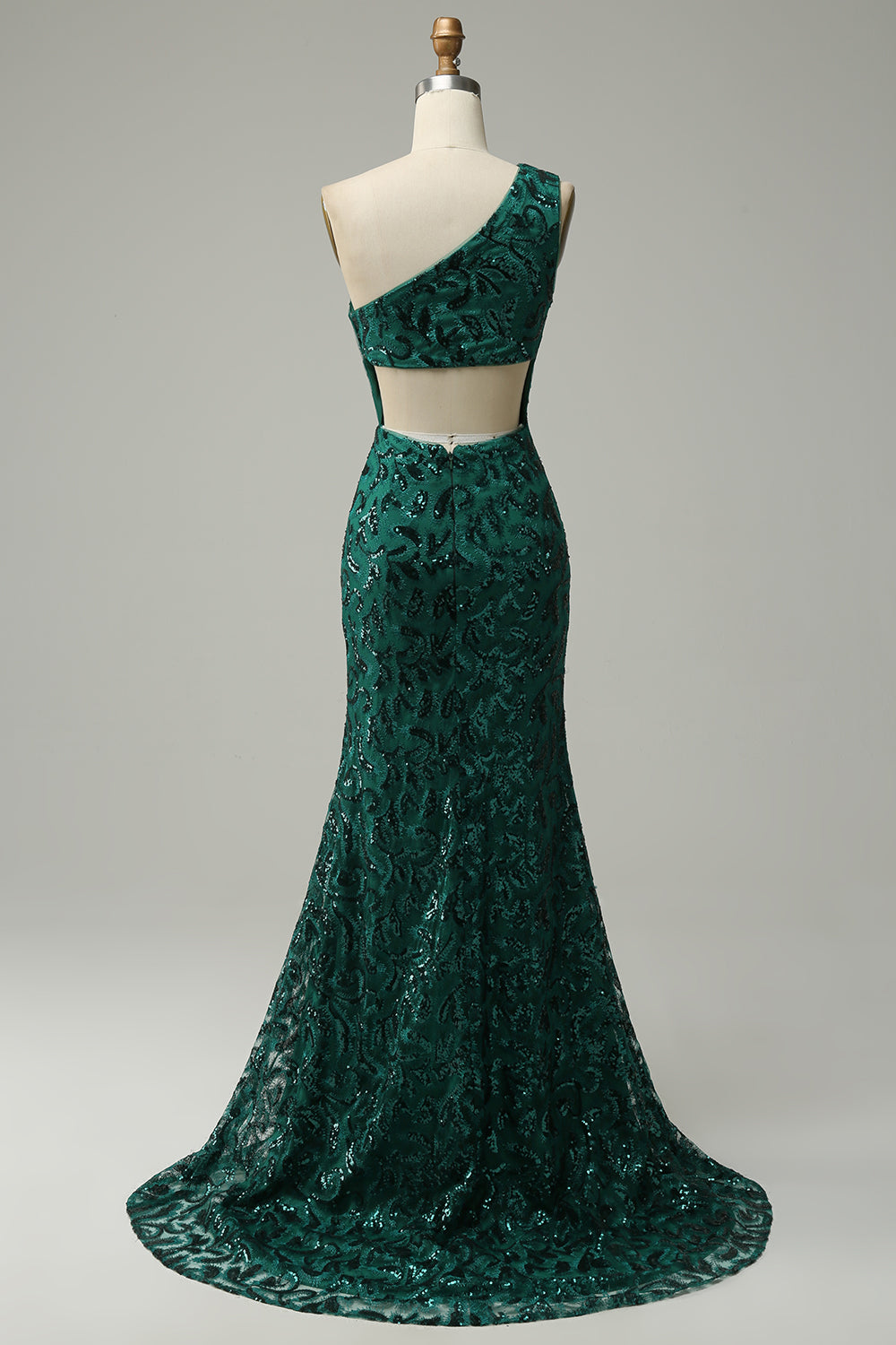 Sparkly Mermaid Peacock Blue Long Prom Dress with Slit