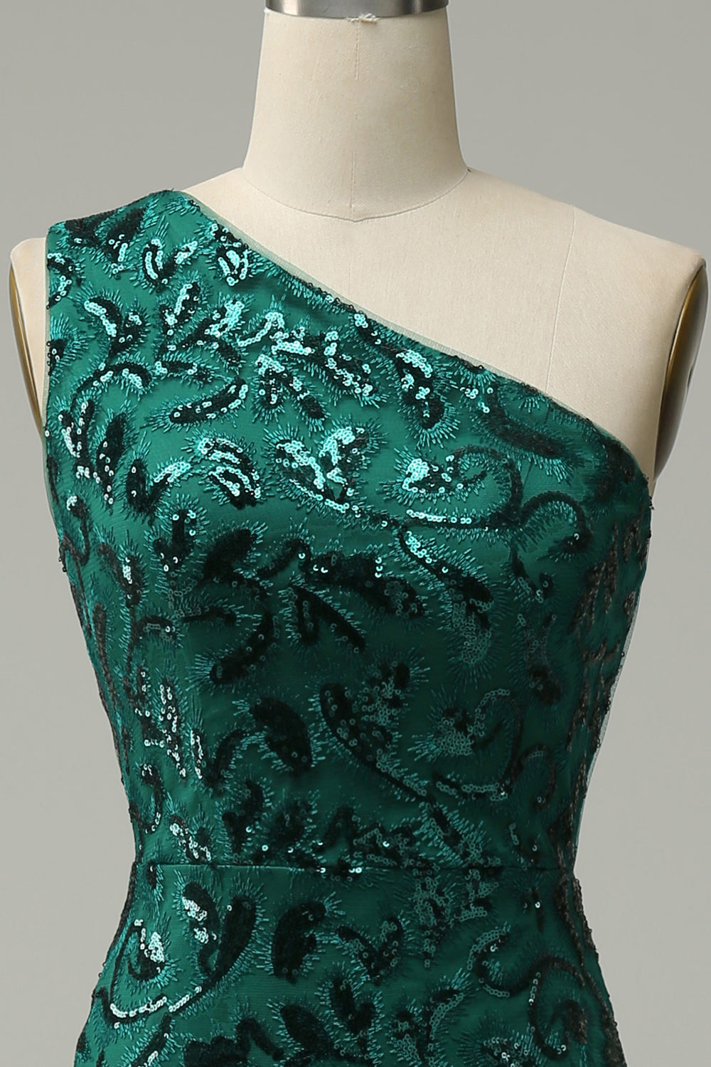Sparkly Mermaid Peacock Blue Long Prom Dress with Slit