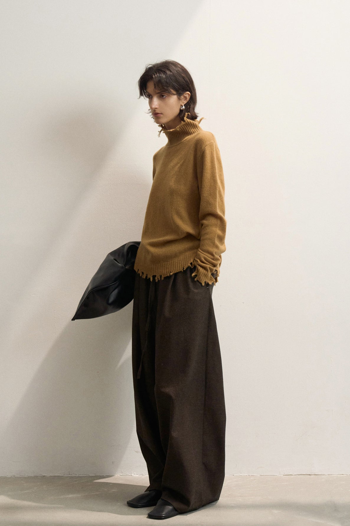 PrincessAce Fringed High Neck Knit Sweater for Effortless Style