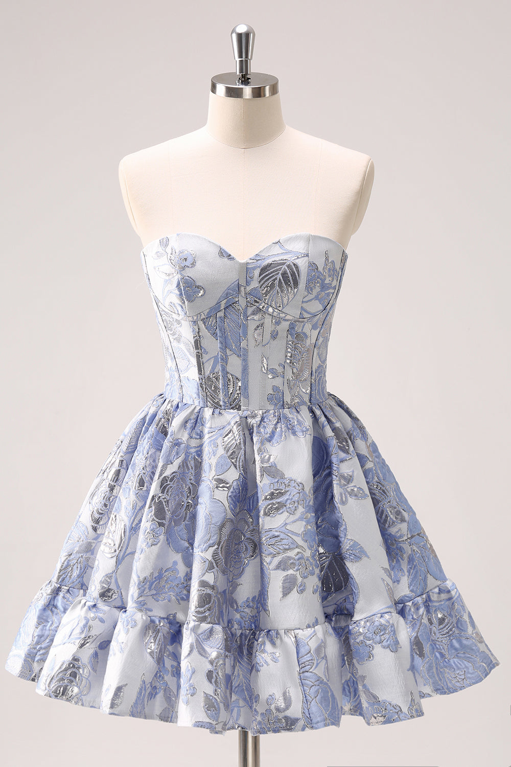 Blue Corset A Line Sweetheart Homecoming Dress - Fashionpara