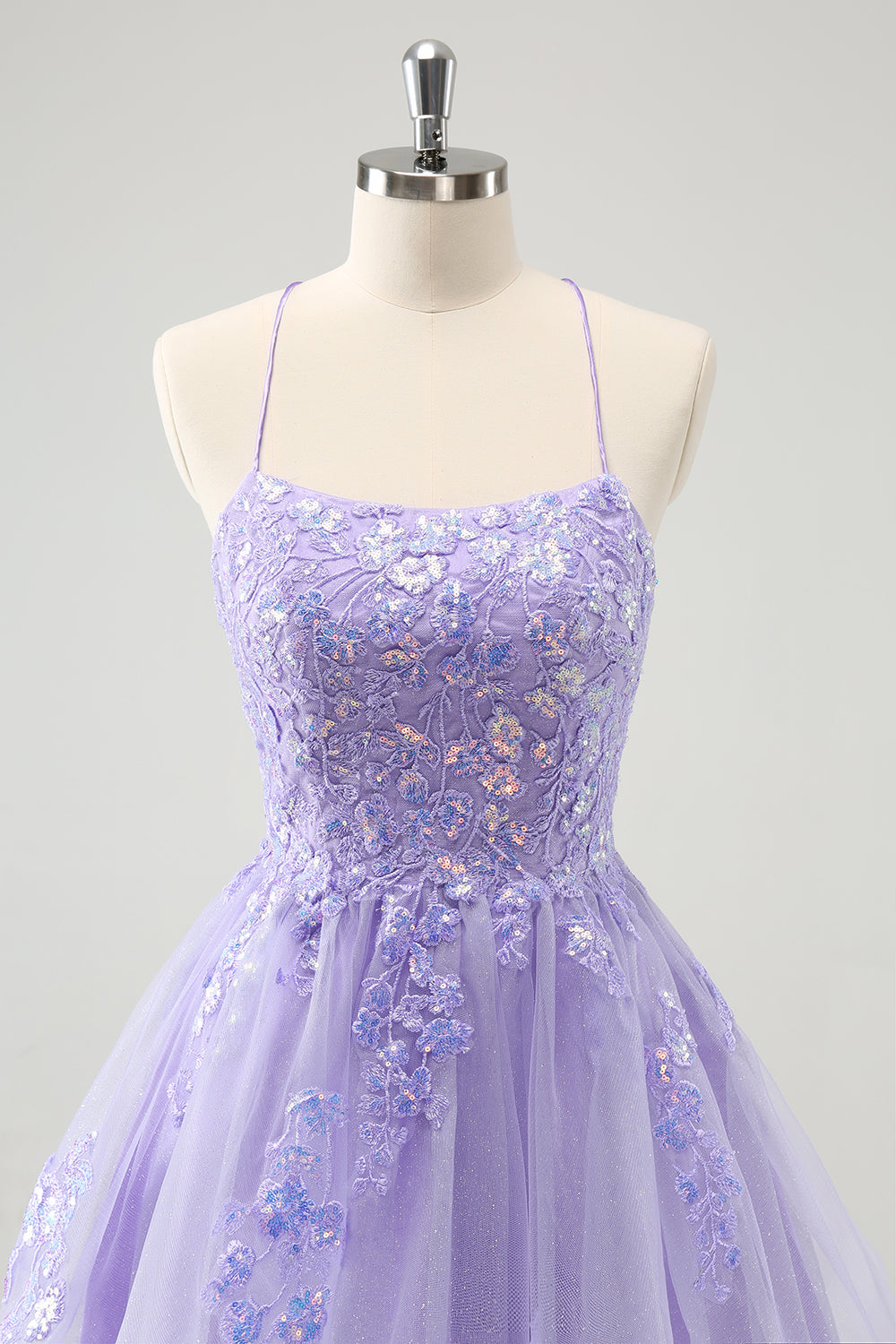 Cute Glitter Blue A Line Sequins Short Homecoming Dress with Appliques - Fashionpara