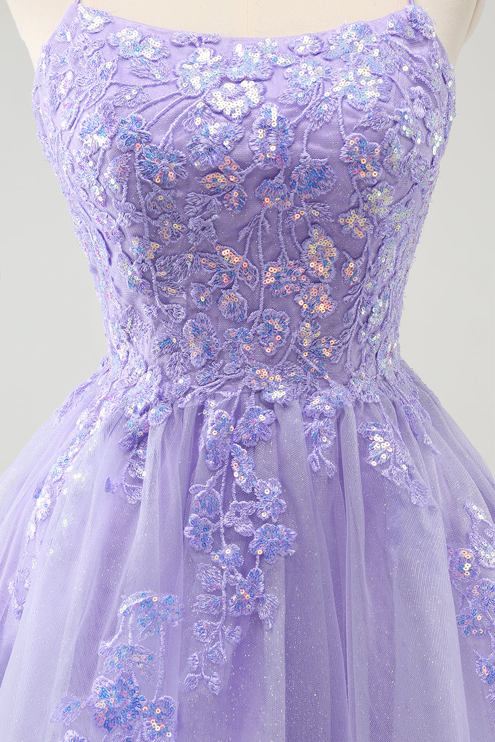 Cute Glitter Blue A Line Sequins Short Homecoming Dress with Appliques - Fashionpara