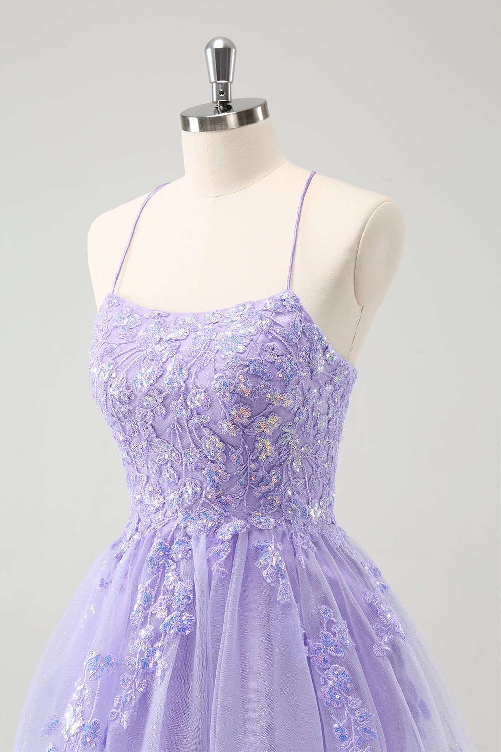 Cute Glitter Blue A Line Sequins Short Homecoming Dress with Appliques - Fashionpara