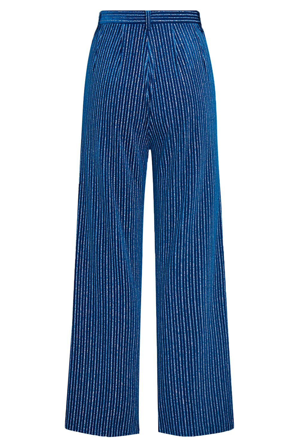 2-Piece Ink Blue Velvet Striped Women Prom Suits
