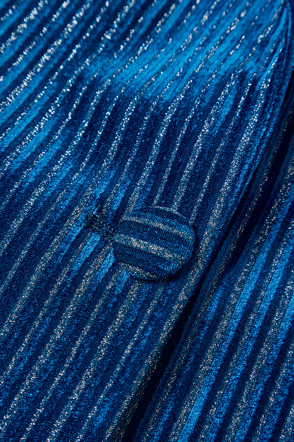 2-Piece Ink Blue Velvet Striped Women Prom Suits