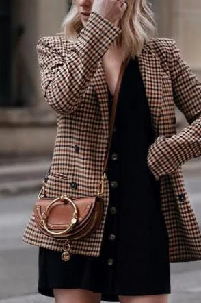 Vintage Plaid Longline Blazer