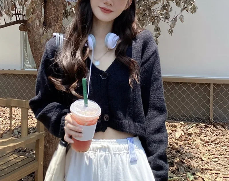 V-Neck Casual Fashion Long Sleeve Cardigan