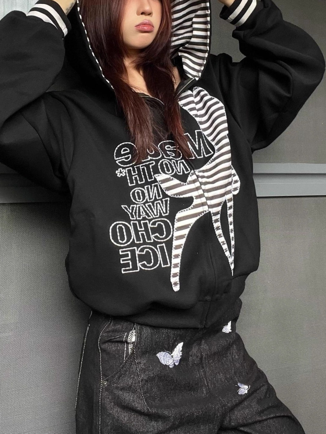 Vintage Deer Patchwork Hoodie