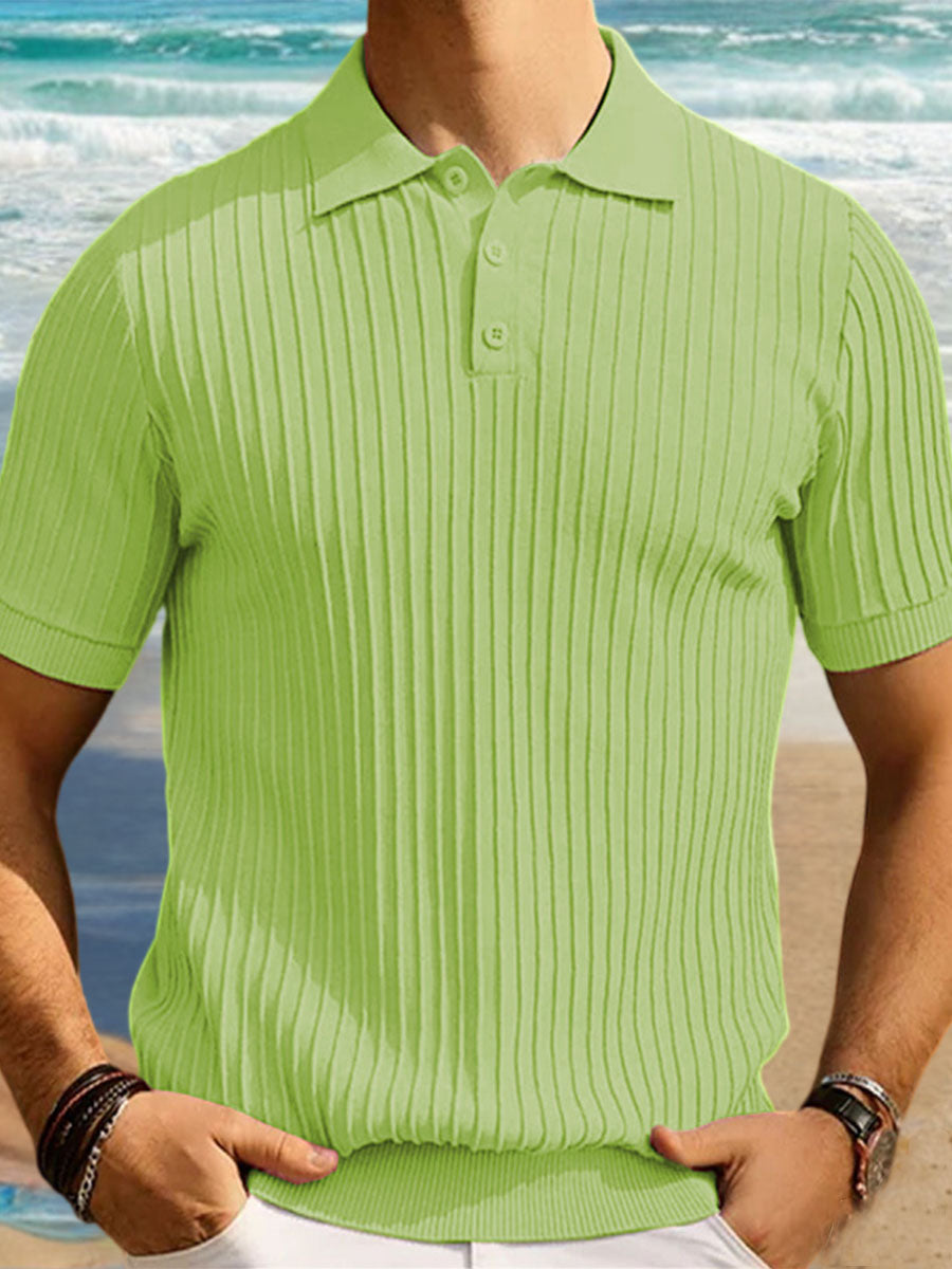 Uniqshe Men's Ice Silk Polo Sweater for Business Casual Wear