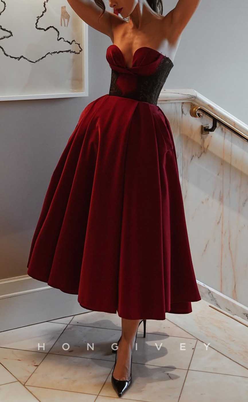 L2848 - Elegant Sweetheart A-Line With Pockets Party Prom Evening Dress - Fashionpara