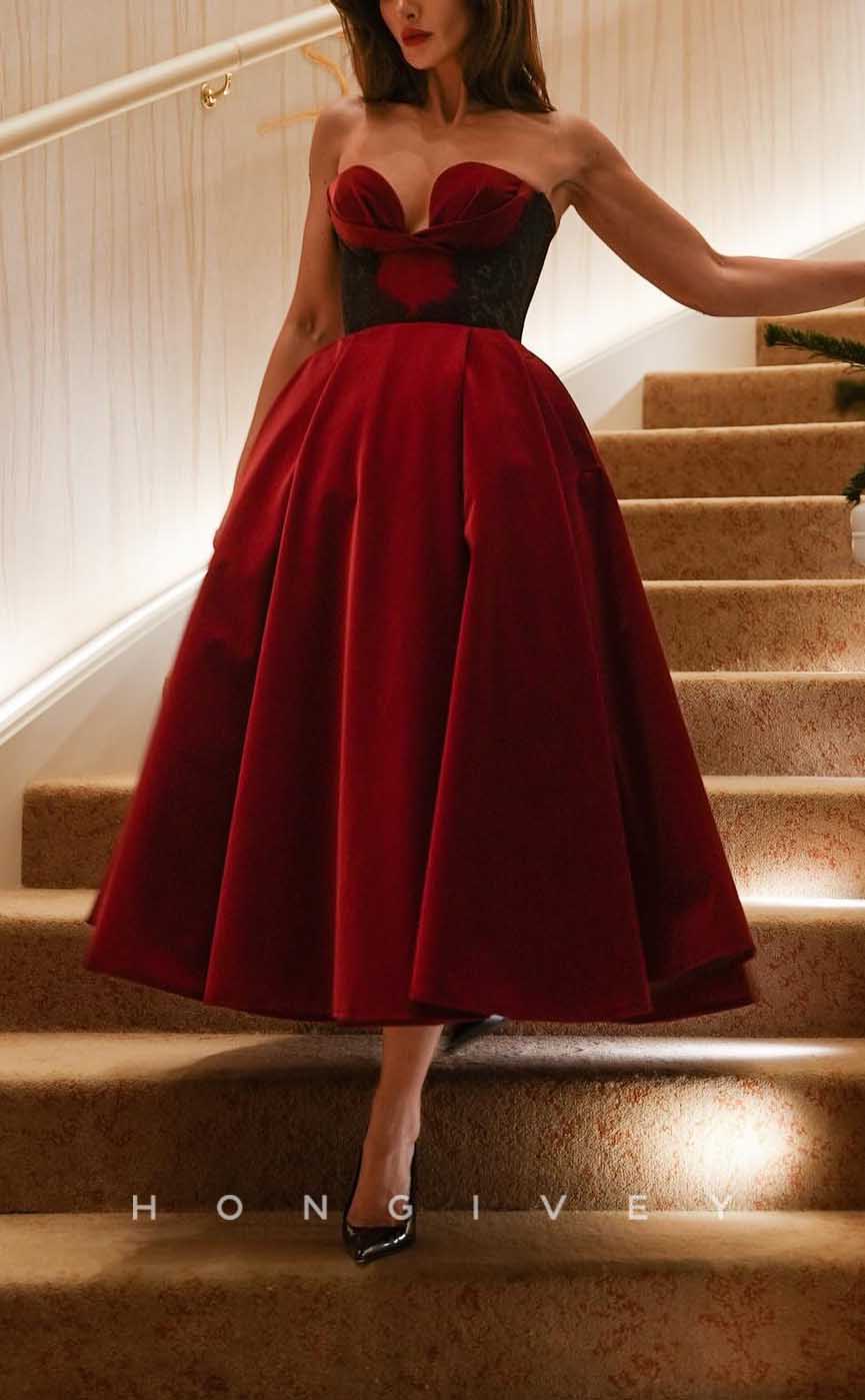 L2848 - Elegant Sweetheart A-Line With Pockets Party Prom Evening Dress - Fashionpara